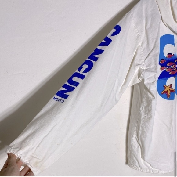 Vintage Vincent Sport White Full Zip Light Jacket Cancun L - Picture 9 of 12